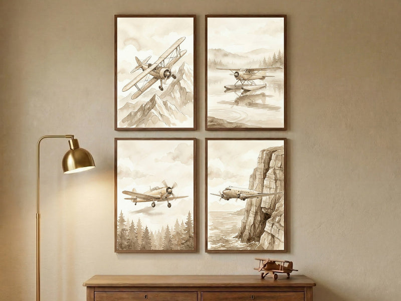 Vintage airplane prints