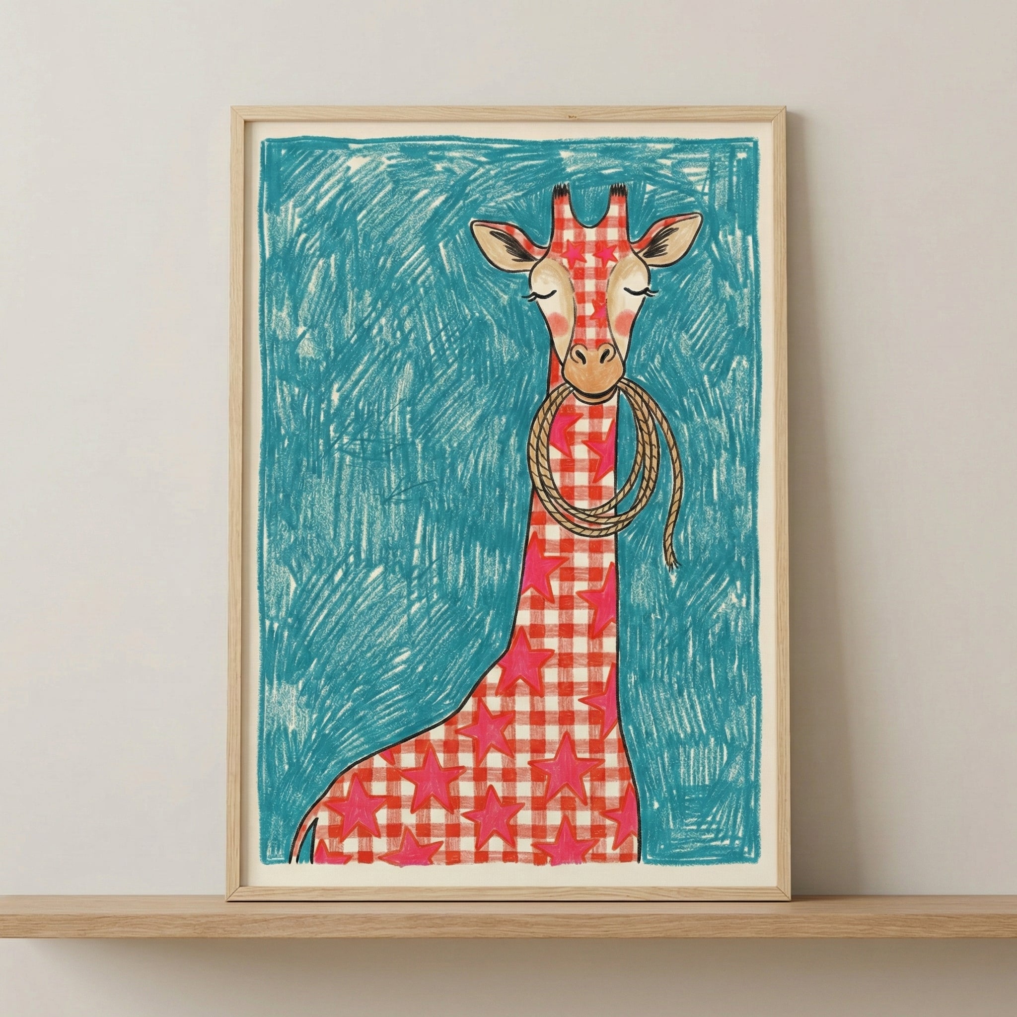 Giraffe Framed Wall Art | Kids & Nursery Decor by Teepee Joy