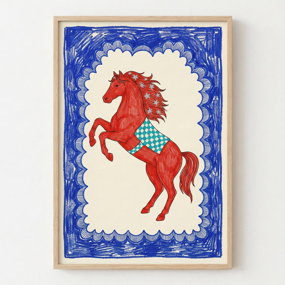 Starry Mane Magic - Horse Framed Wall Art for Nursery, Playroom or Kids Bedrooms