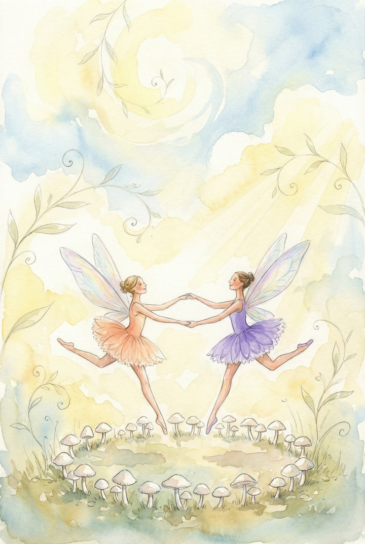 Mushroom Circle Fairy Dance Wall Art - Fairy Ring Dance