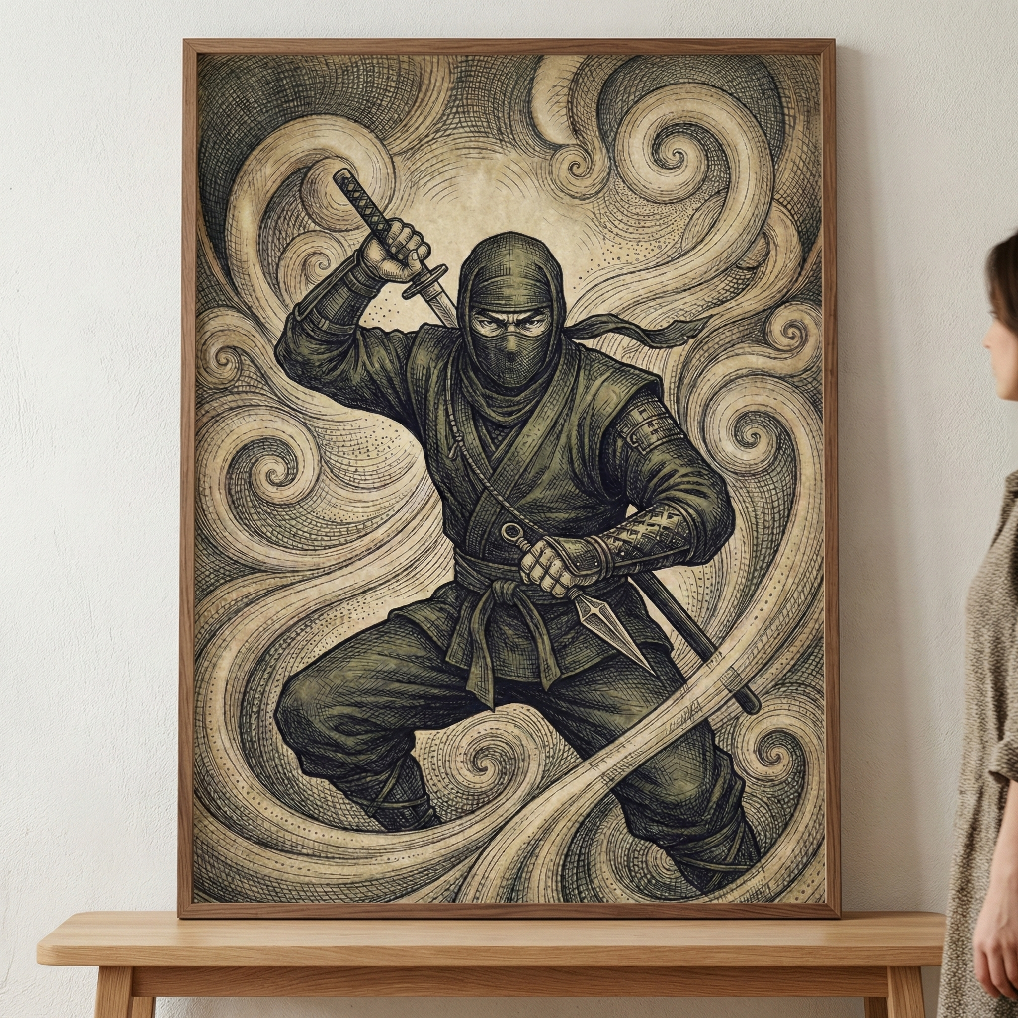 Ninja Framed Wall Art | Modern Home Decor by Teepee Joy