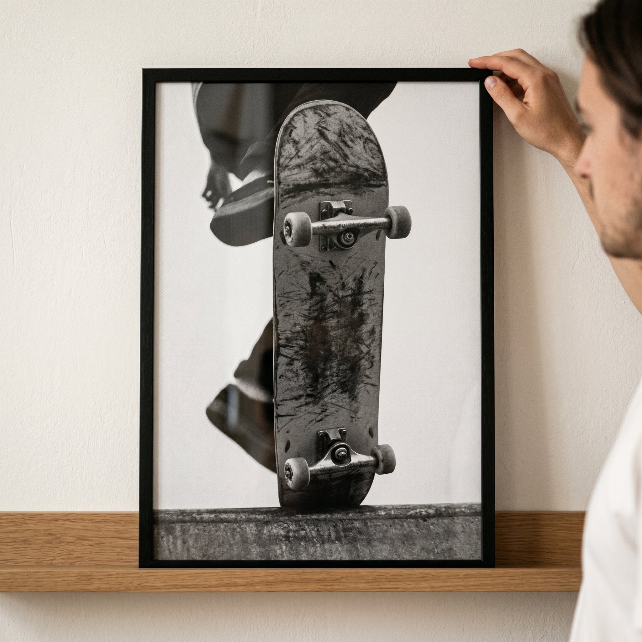 skateboard scrap LED アートフレーム Scratched Deck Vintage Skateboard Artwork