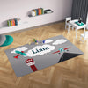 Personalized Airplane Area Rug for Nurseries and Kid's Rooms - Snuggly Landing