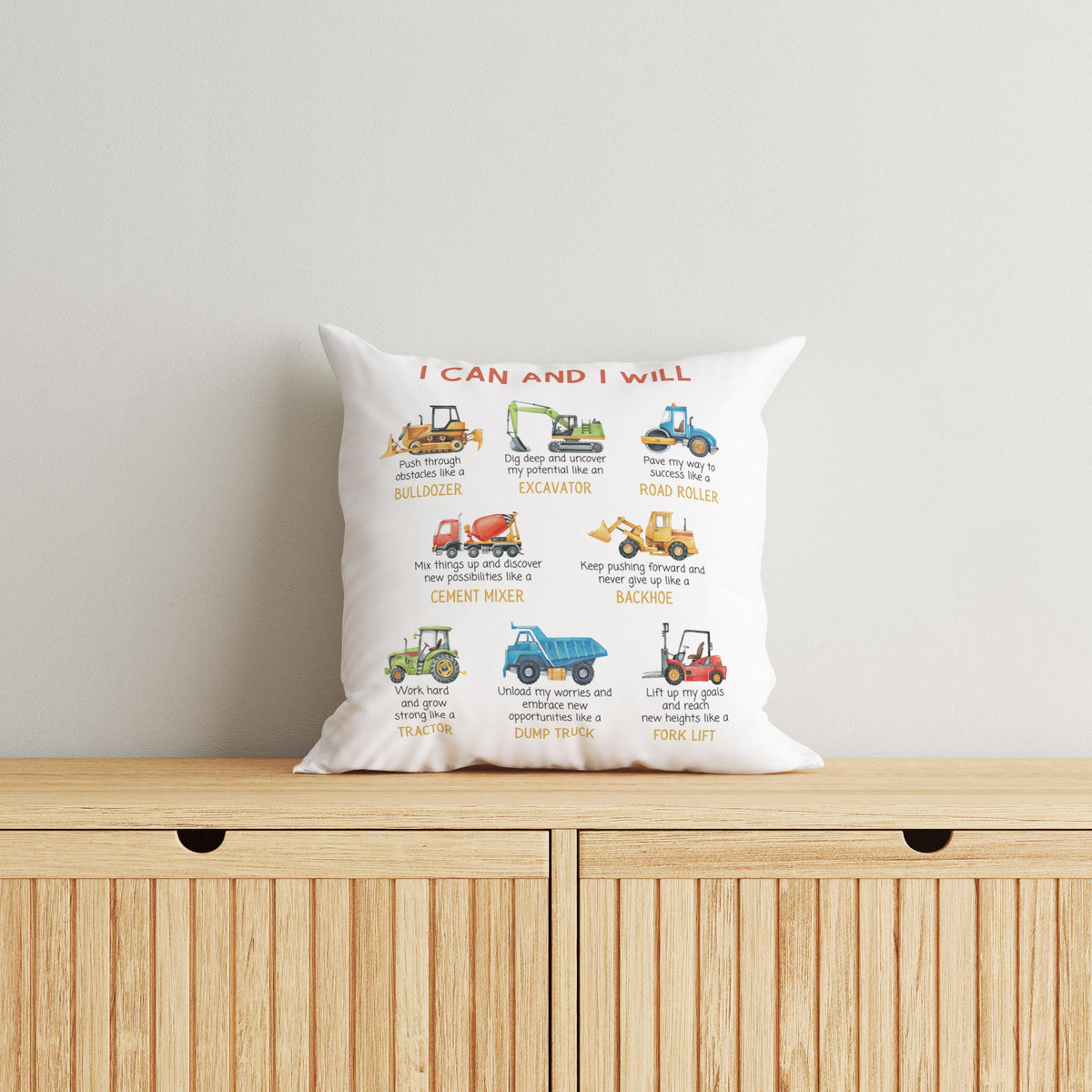 Forklift Truck Pillow Cushion. Personalized Accent Pillows