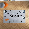 Personalized Galaxy Area Rug for Nurseries and Kid's Rooms - Space Station