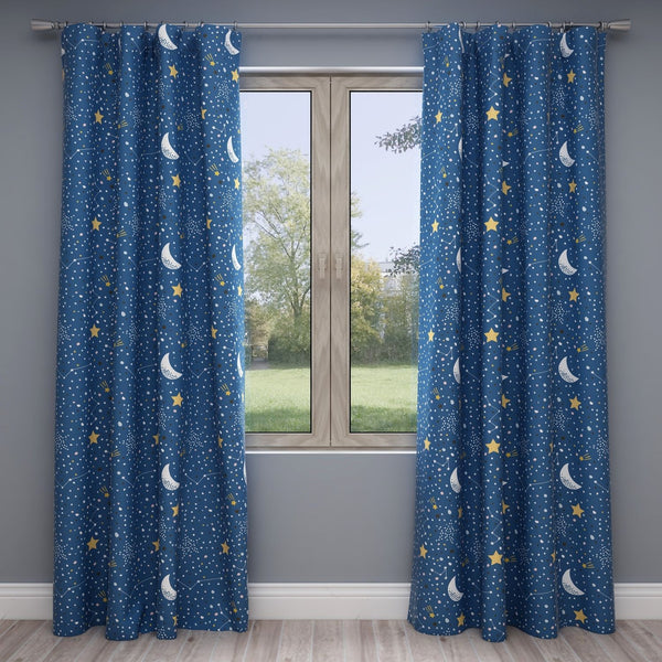 Star & Moon Kids & Nursery Blackout Curtains - Star-studded