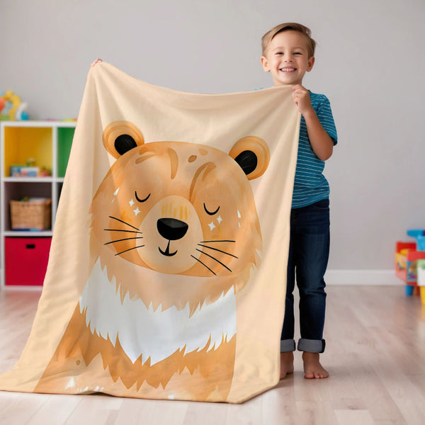 Bear personalized blanket for newborn and kids - Dreamy Paws