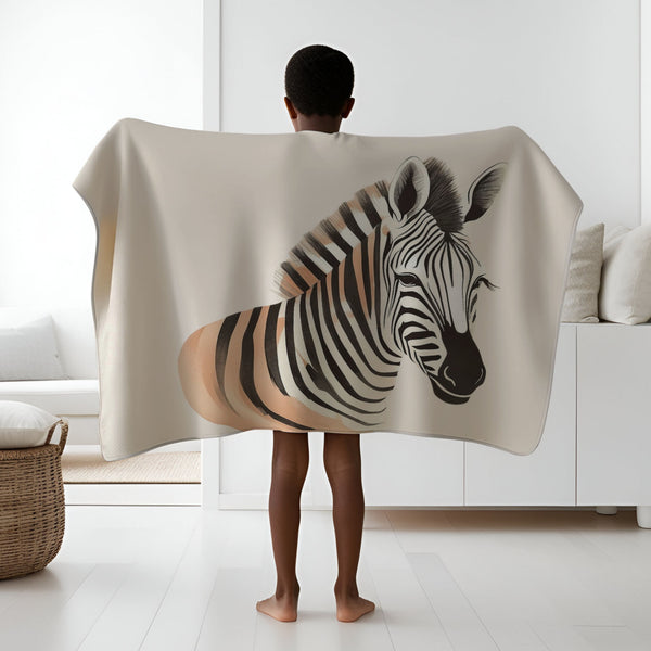 Zebra personalized blankets for kids and babies - Stripe Savvy