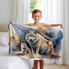 Wolf personalized blanket for newborn and kids - Winter Wolves