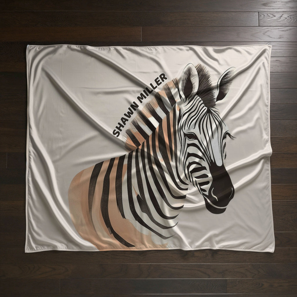 Zebra personalized blankets for kids and babies - Stripe Savvy