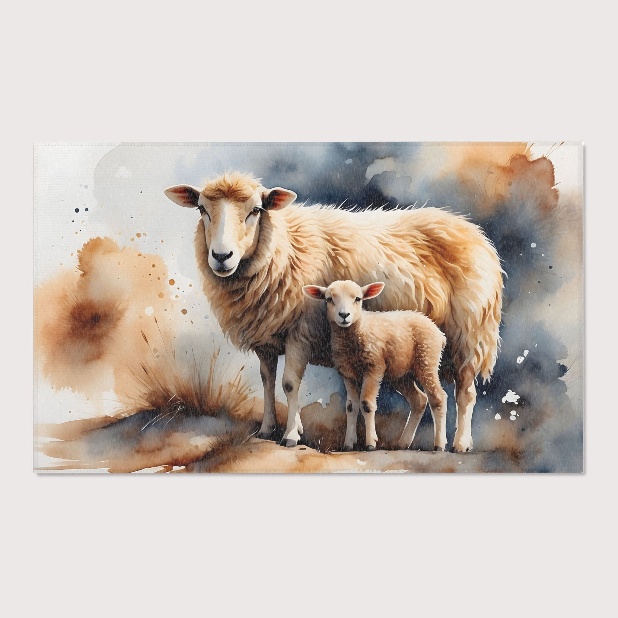 Nursery and Kids Sheep Area Rug - Sheepish Smiles