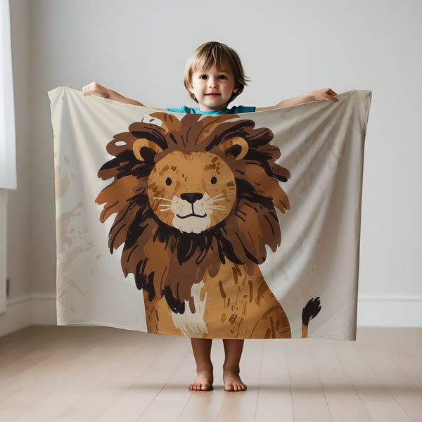 Lion personalized blankets for kids and babies - Majestic Mane