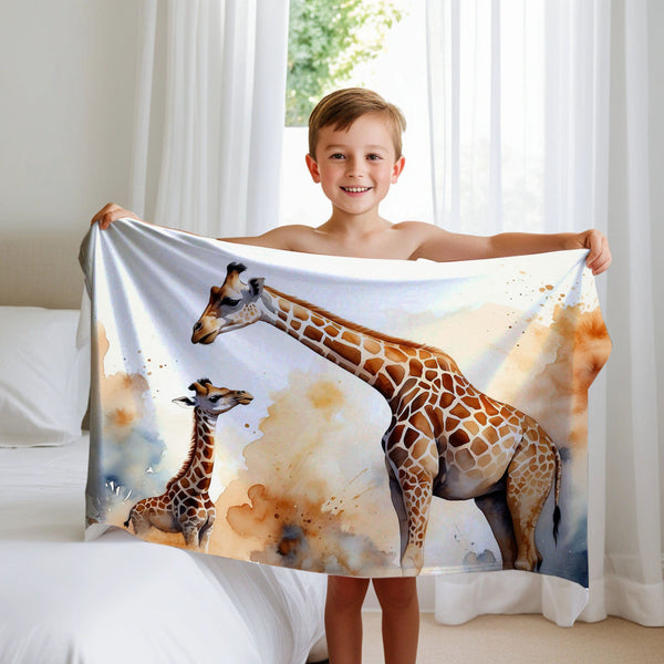 Giraffe personalized blanket for newborn and kids - Savannah Smiles