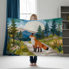 Fox personalized blanket for babies and kids - Fox on Tour