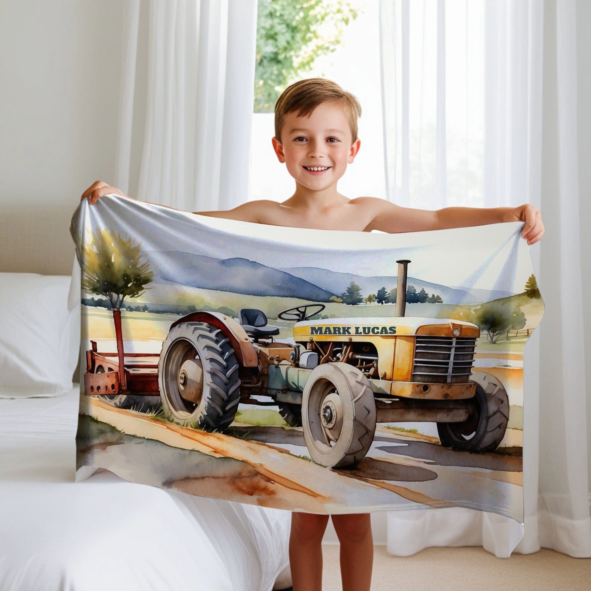 Construction personalized name blankets - Harvest Hustler