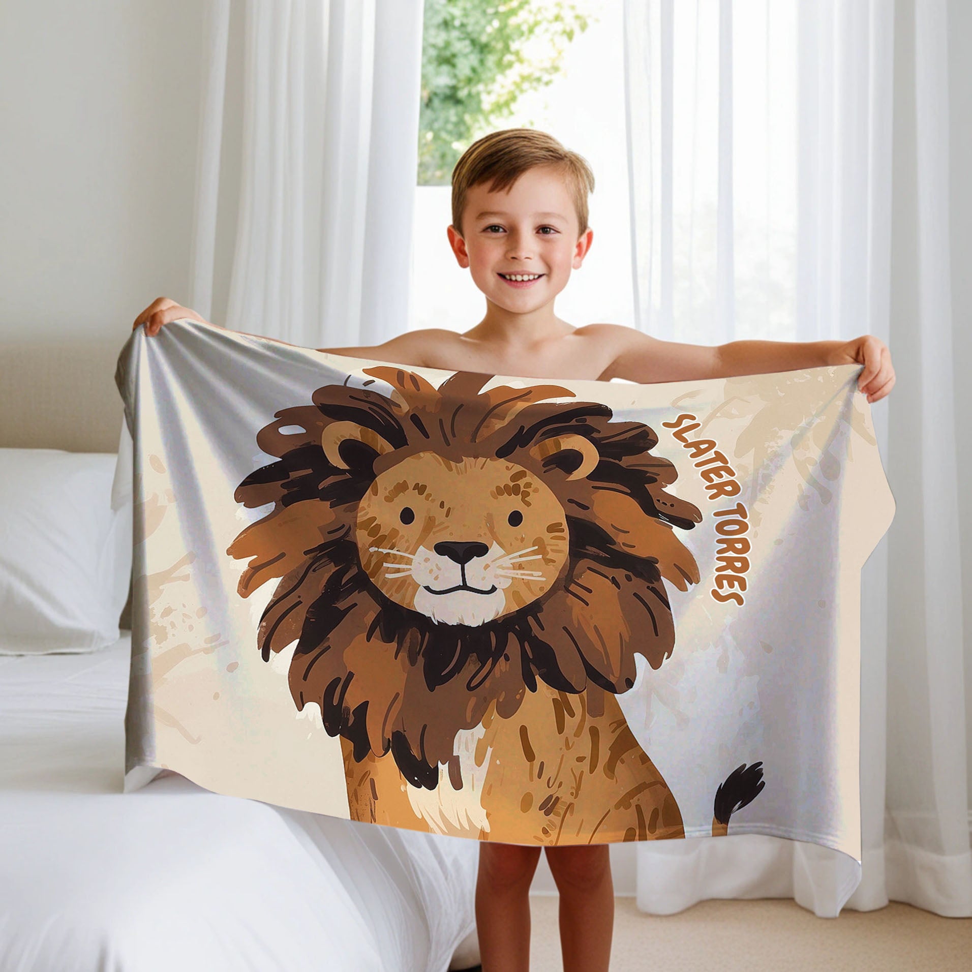 Lion personalized blankets for kids and babies - Majestic Mane