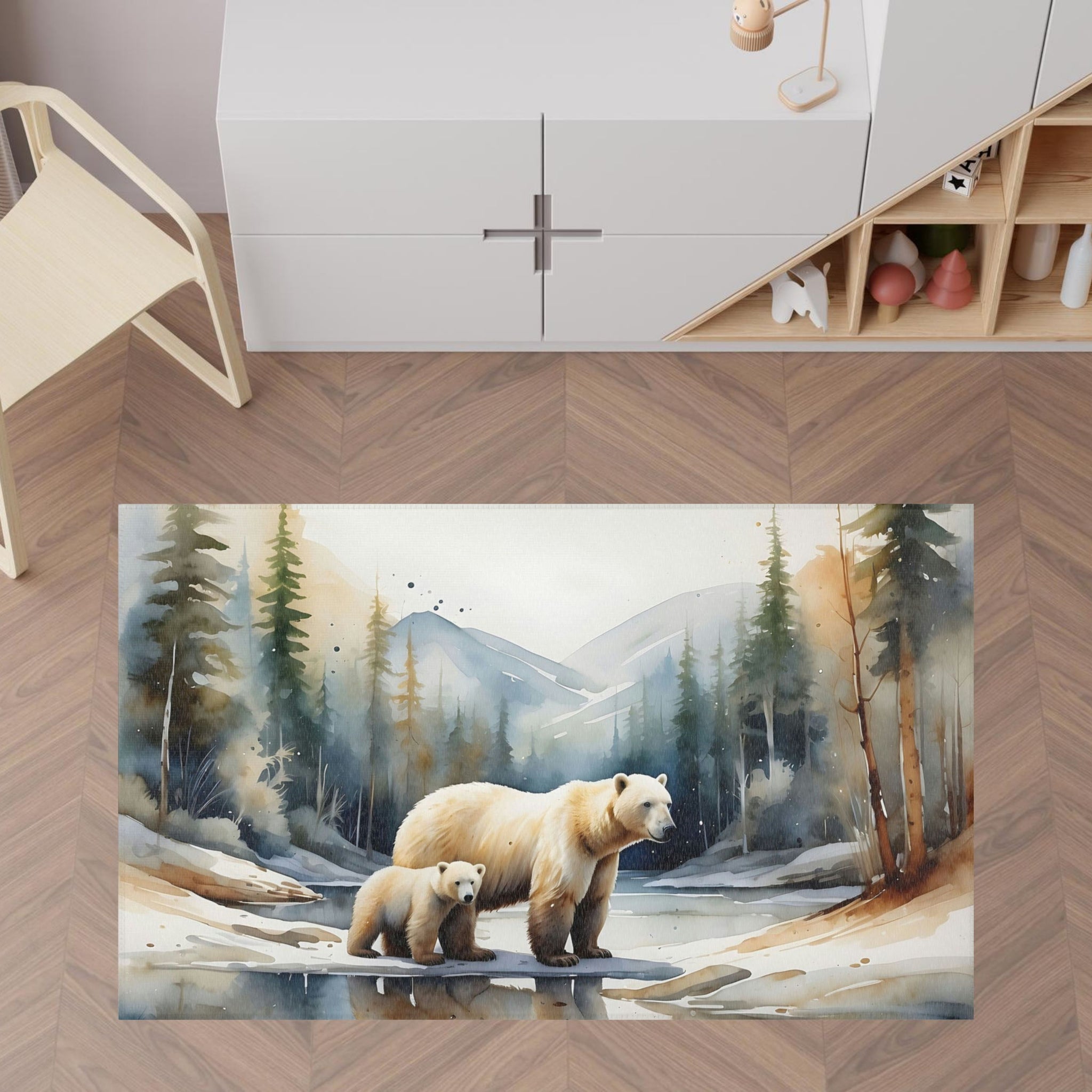 Polar Bear Area Rug for Kids and Nursery Rooms - Polar Pals