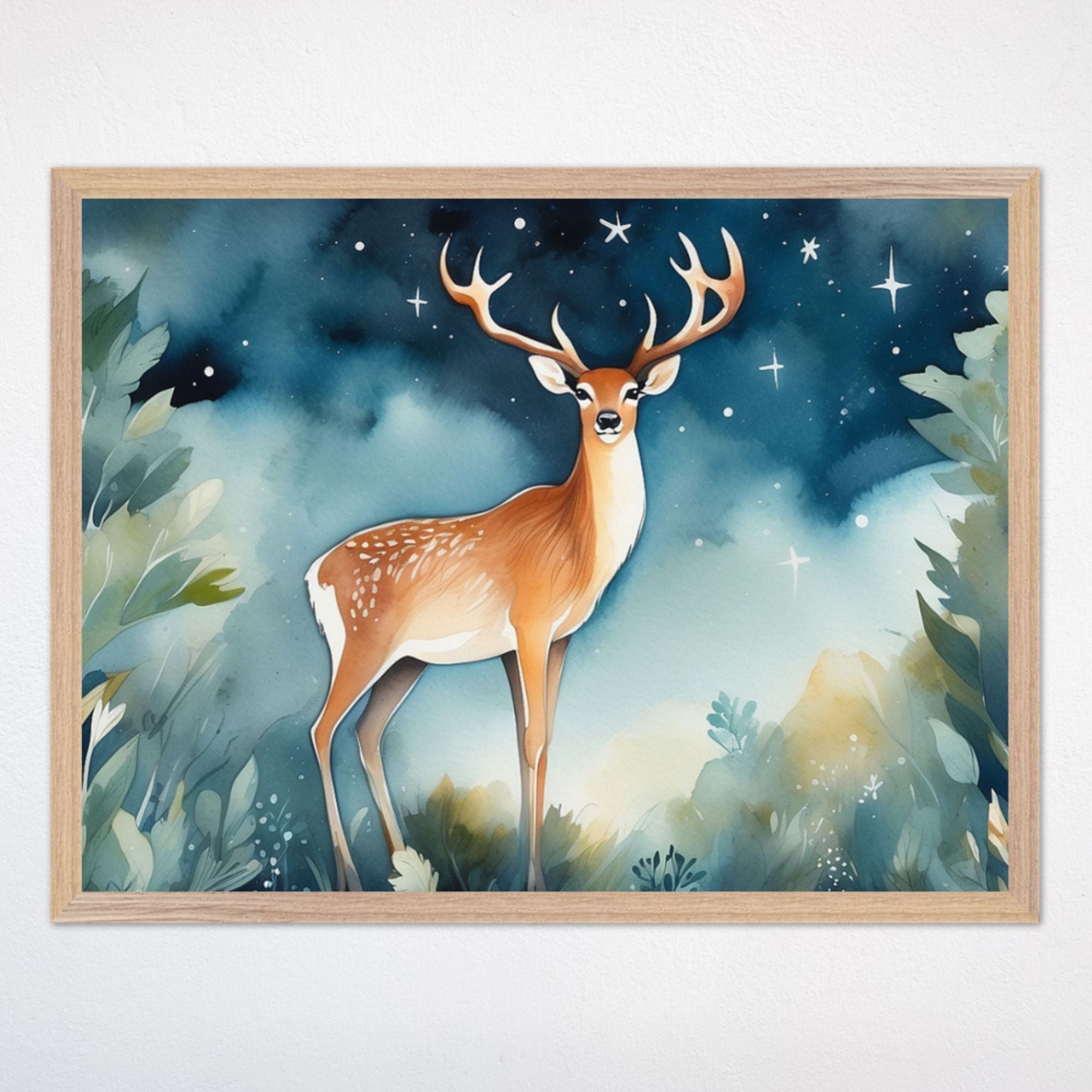 Deer Wall Decor for Nursery and Kids Rooms - Midnight Magic Deer