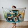 Construction personalized blankets for kids and babies - Sunny Side Tractor