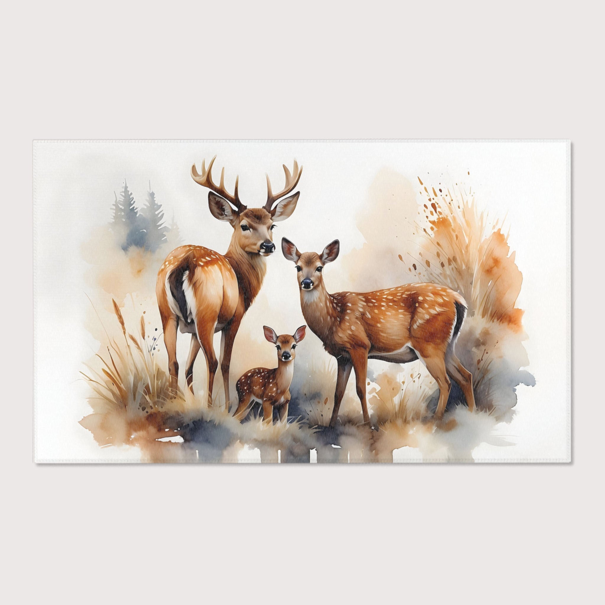 Deer Area Rug for Nursery and Kids Rooms - Gentle Grazers