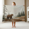 Bear personalized blanket for newborn and kids - Wilderness Wanderer