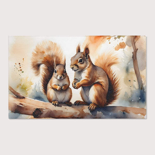 Squirrel Rug for Kids and Nursery Rooms - Acorn Adventures