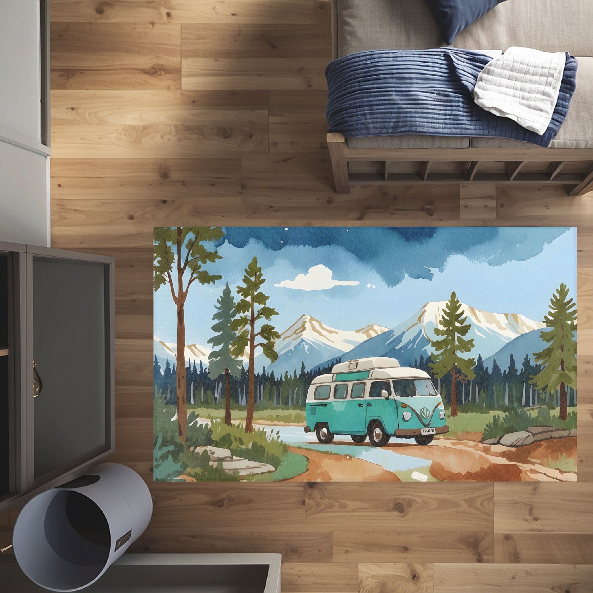 Camping Rug for Nursery and Kids Rooms - Van Voyage