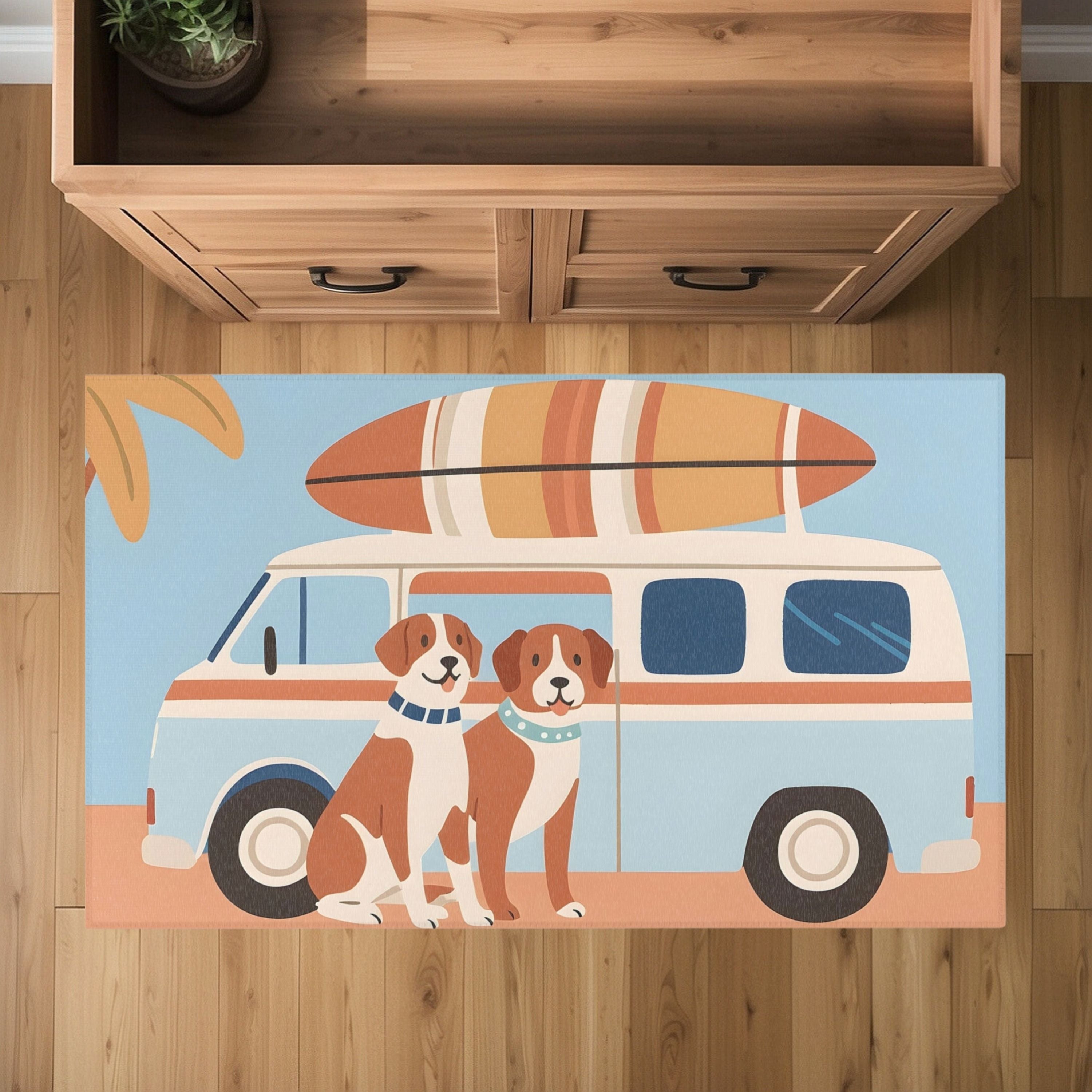 Kids and Nursery Dog Area Rug - Surf's Pup