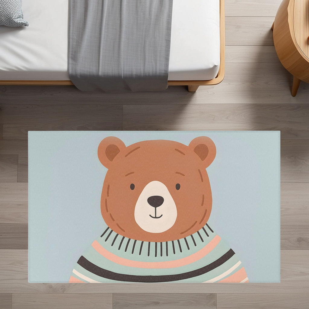 Bear Area Rug for Nursery and Kids Rooms - Trendy Teddy