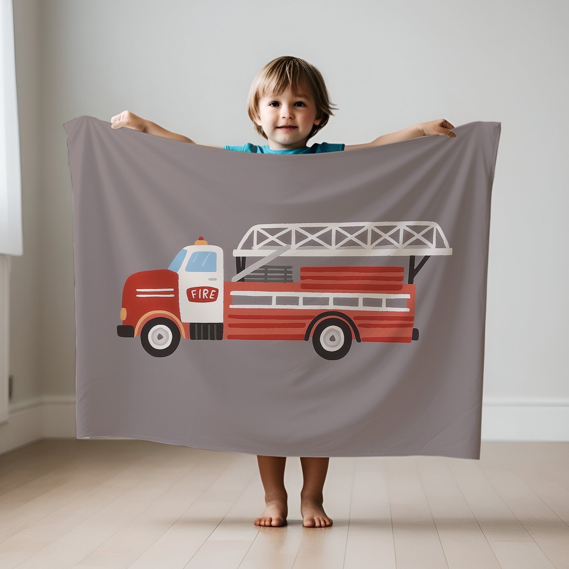 Fire Truck personalized name blankets - Rapid Red Rover