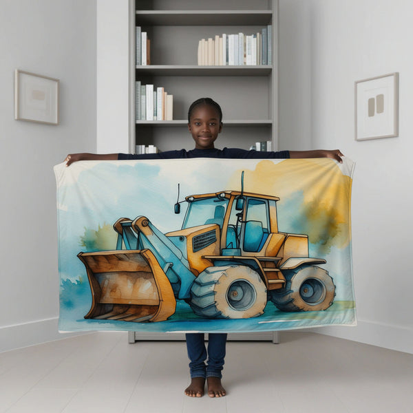 Construction personalized children's blankets - Chunky Chassis Chuckle