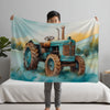 Construction personalized blanket for babies and kids - Tractor Trek Todd