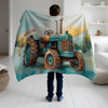 Construction personalized blanket for babies and kids - Tractor Trek Todd