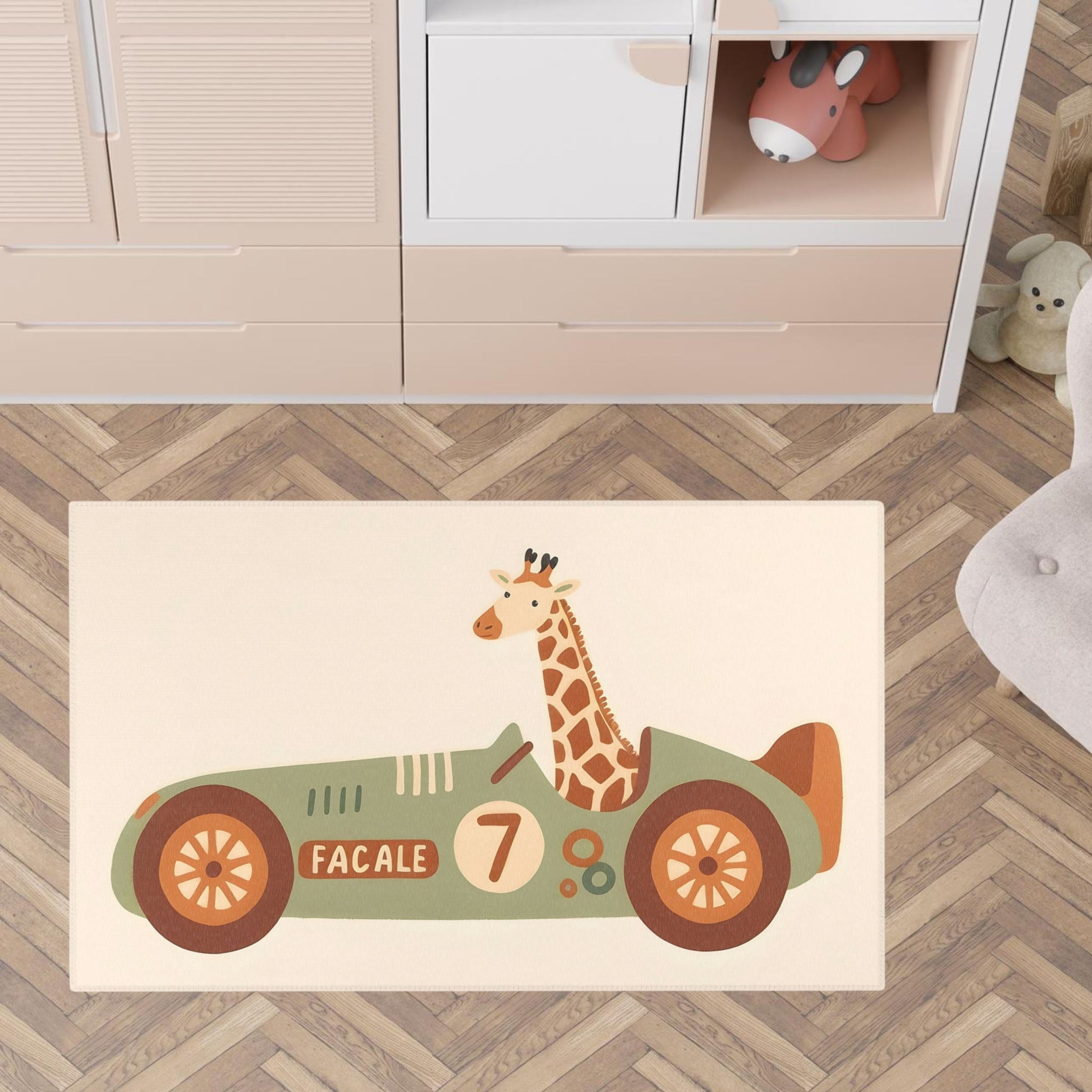 Kids and Nursery Giraffe Rug - Giraffe Grand Prix