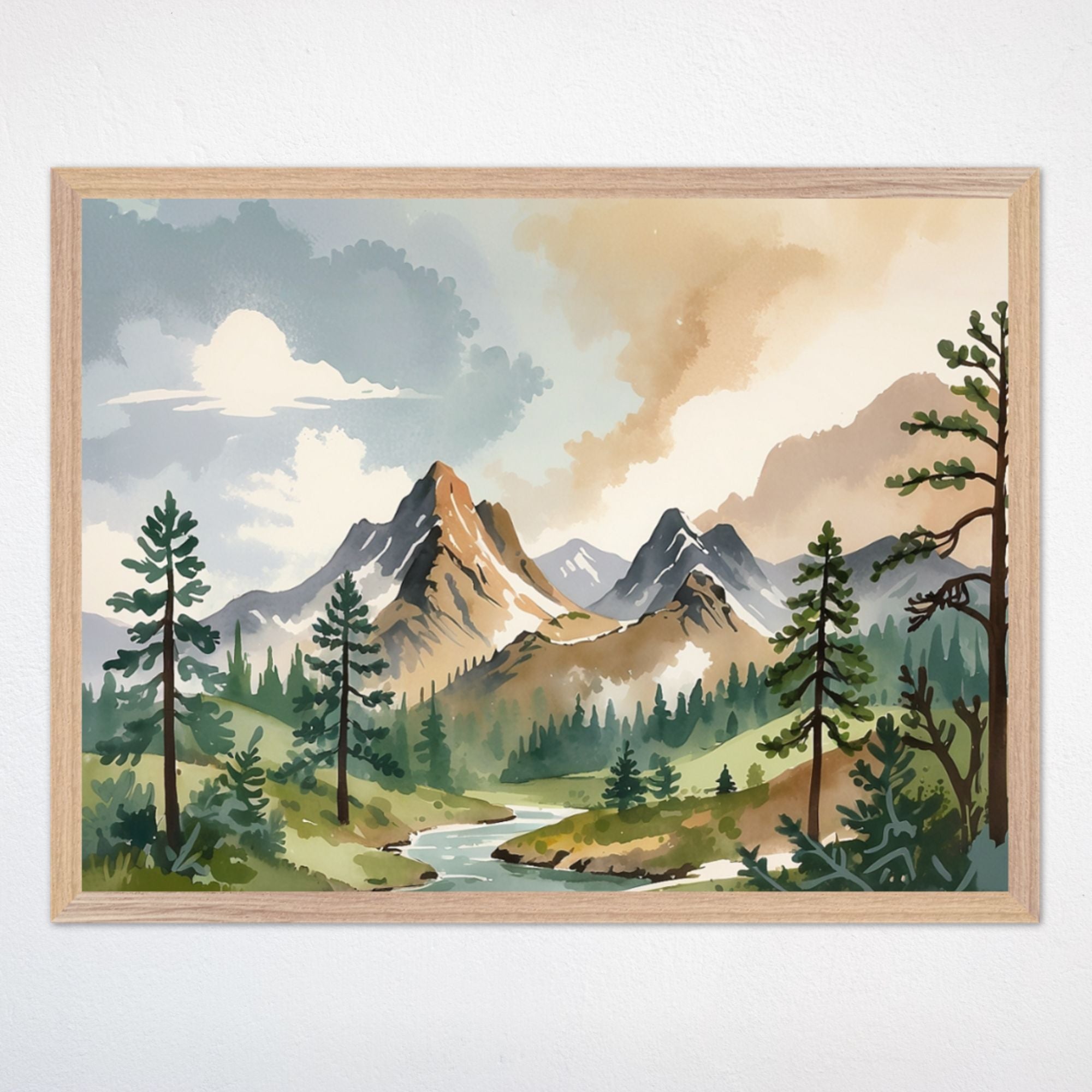 Mountain Wall Decor for Kids and Nursery Rooms - Peaks and Pines