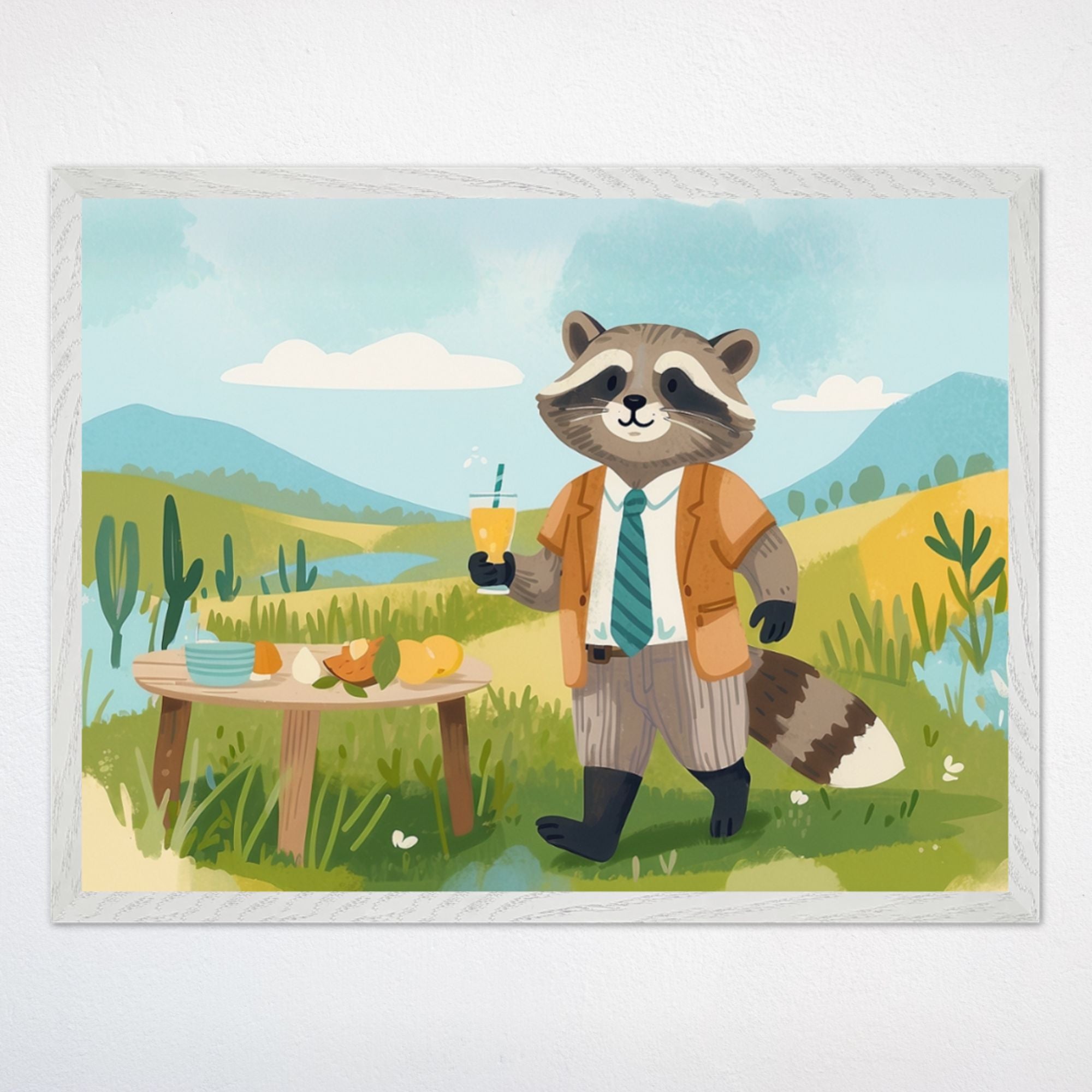 Raccoon Wall Decor for Nursery and Kids Rooms - Raccoon Refreshment