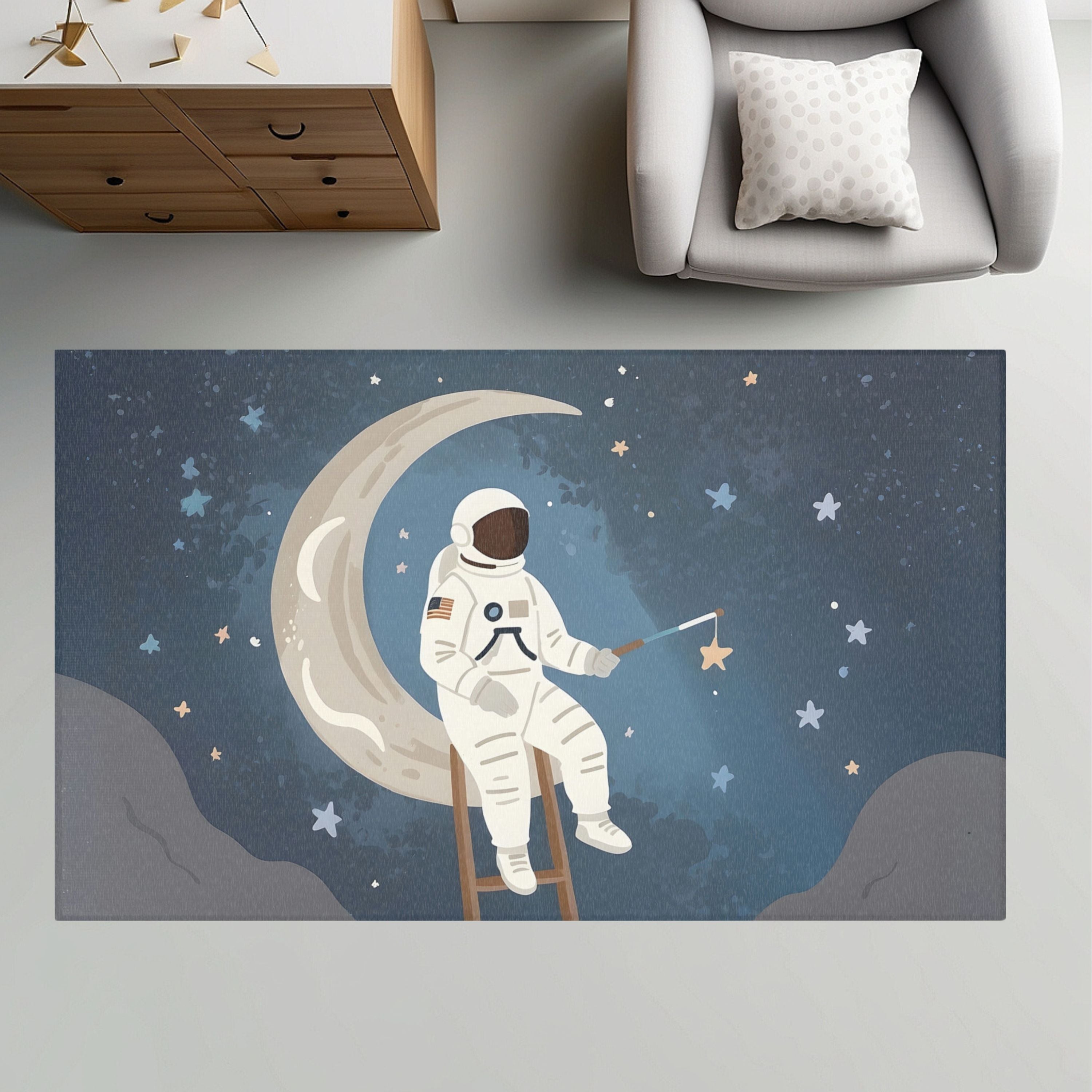 Nursery and Kids Space Rug - Starlight Angler