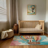 Bunny Area Rug for Nursery and Kids Rooms - Upward Bound Bunny