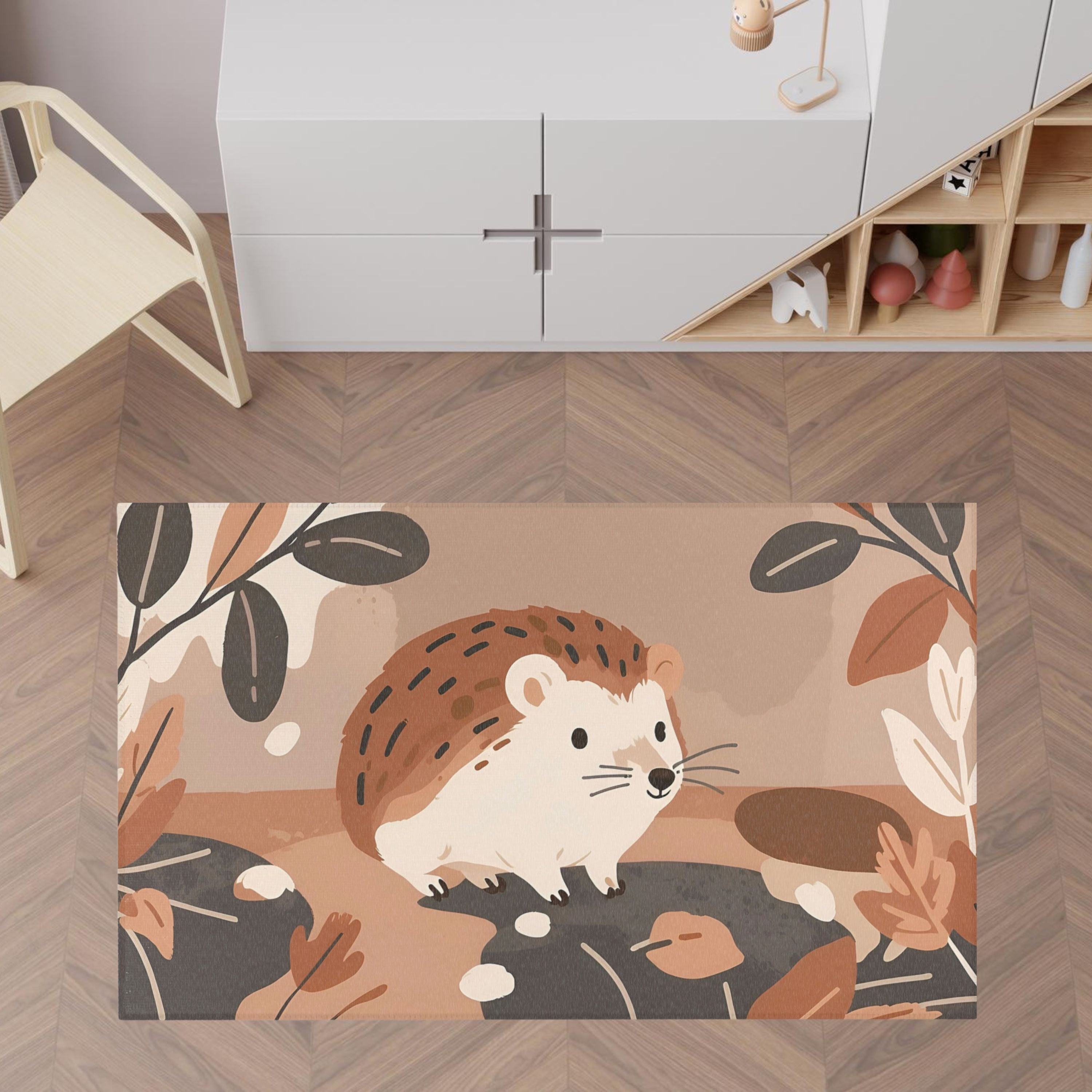 Kids and Nursery Hedgehog Area Rug - Hedgy Hideaway