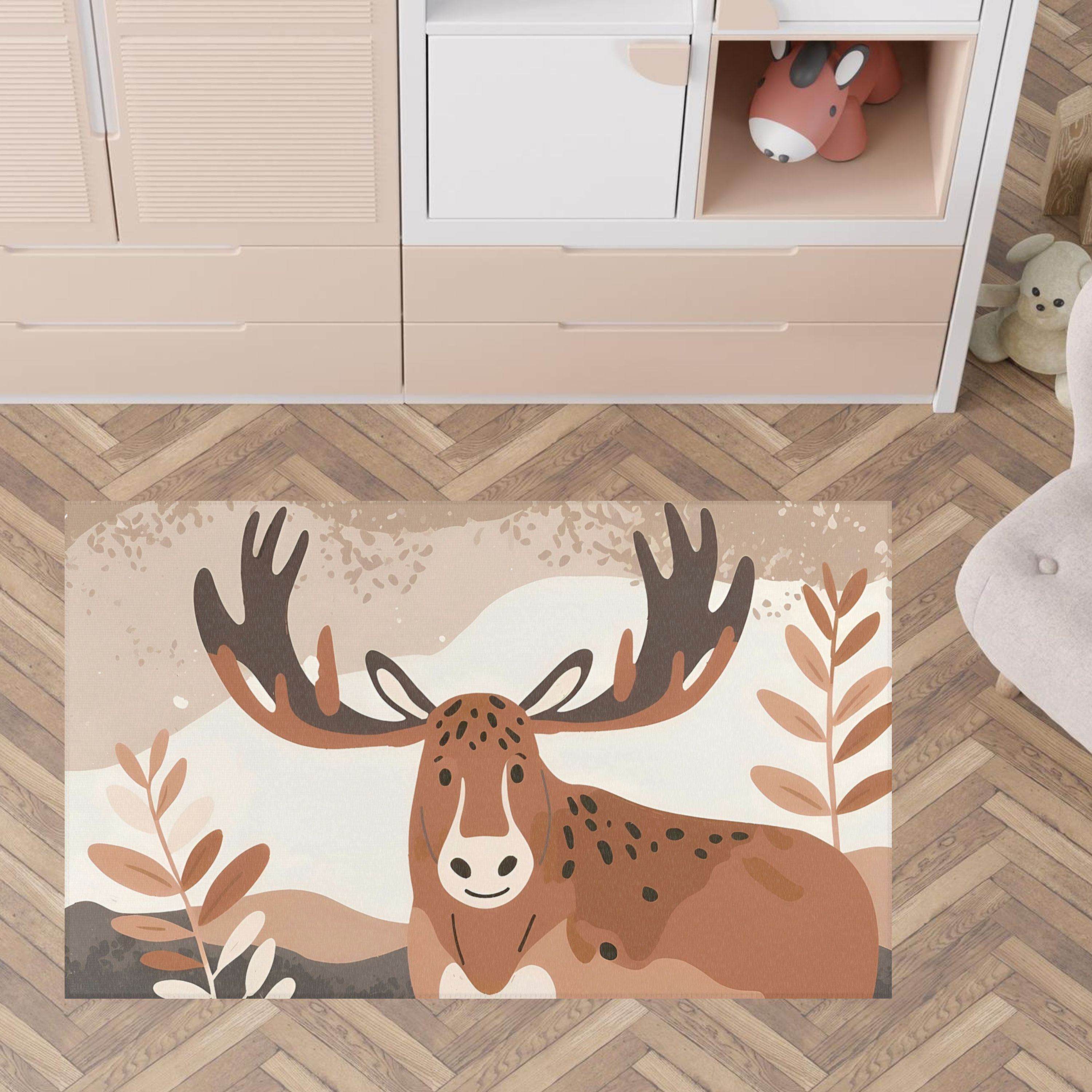 Nursery and Kids Moose Area Rug - Majestic Moose