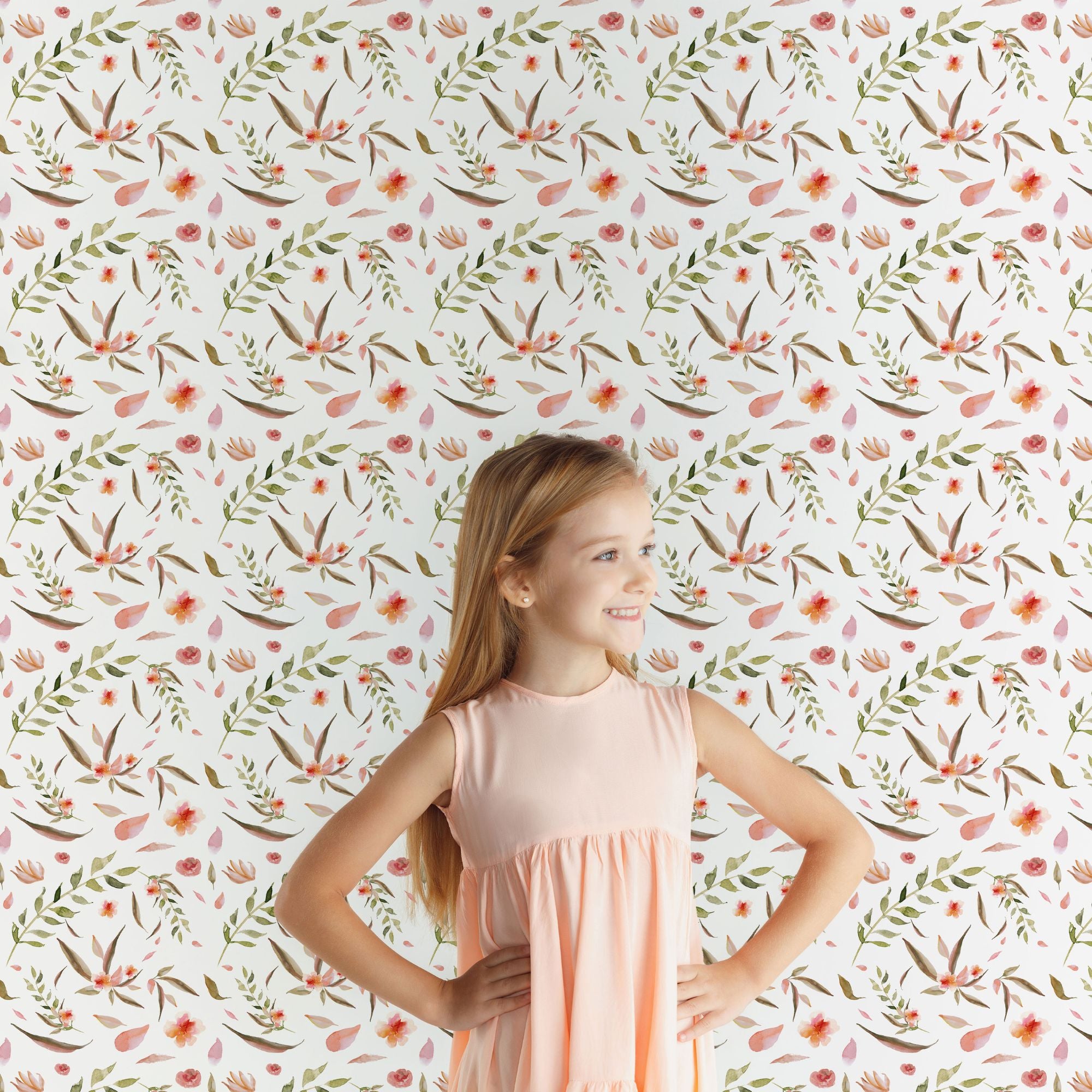 Peel & Stick or Traditional Wallpaper - Pinky Rosettes