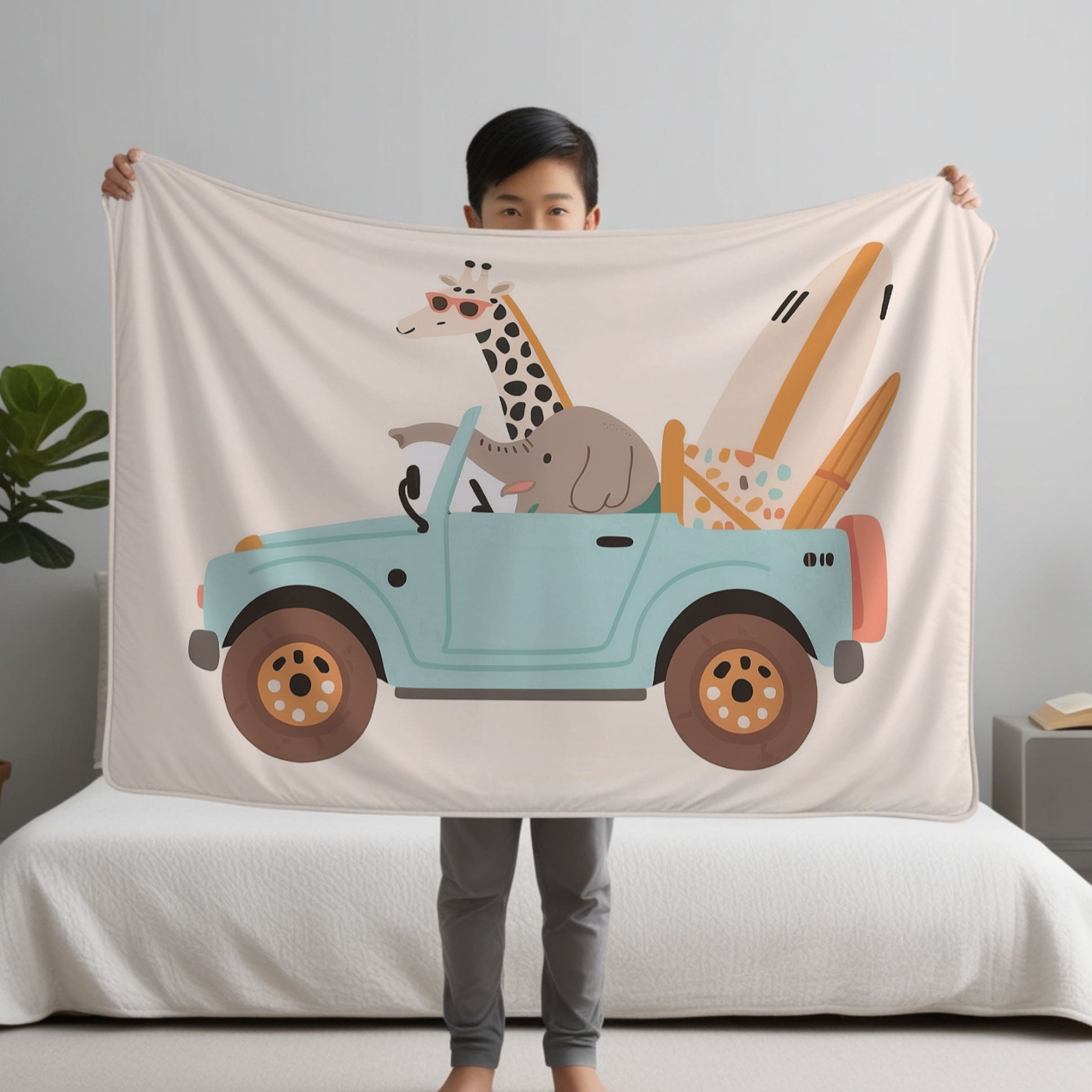 Car personalized blanket for babies and kids - Joyride Jamboree