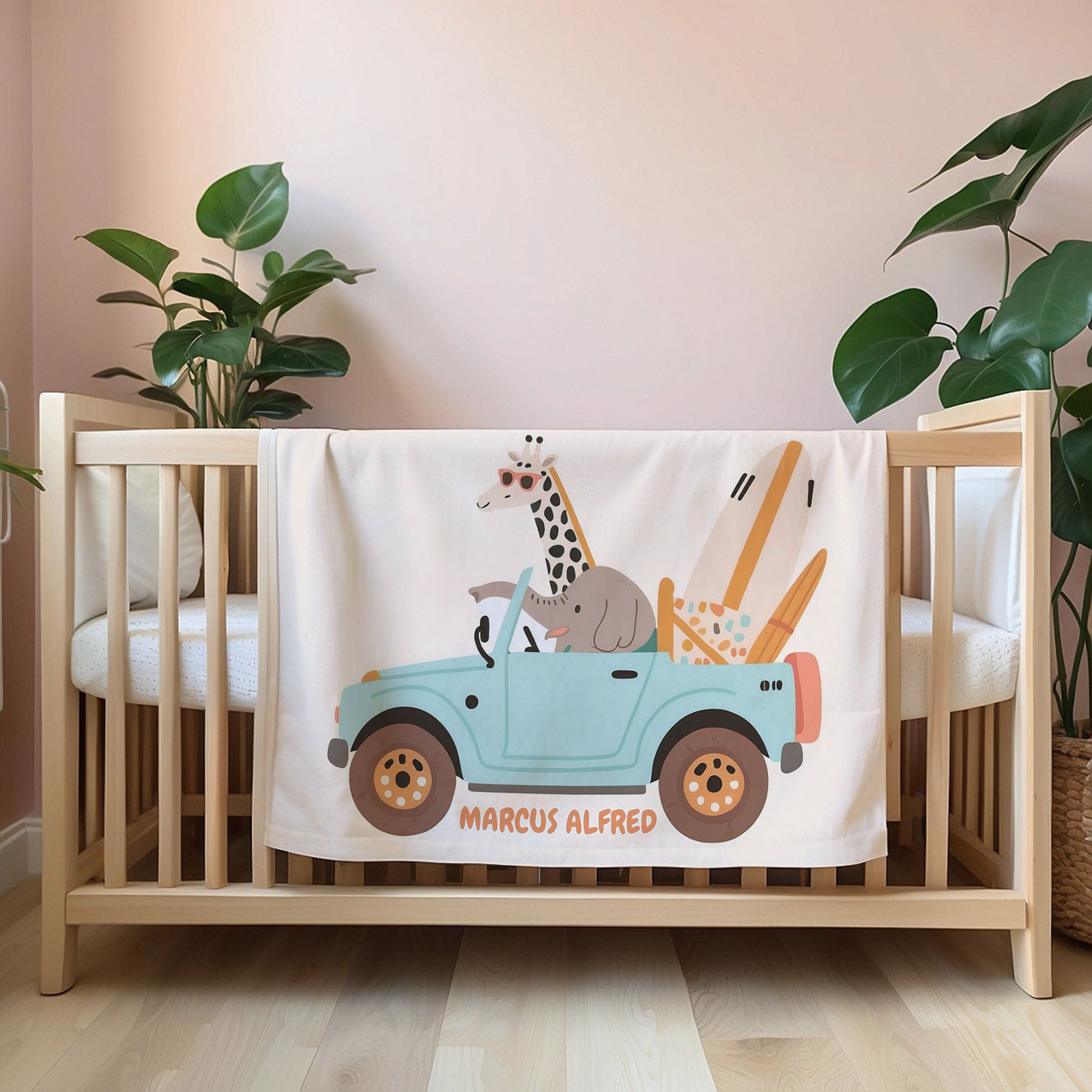 Car personalized blanket for babies and kids - Joyride Jamboree