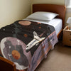 Space personalized blanket for babies and kids - Starship Quest