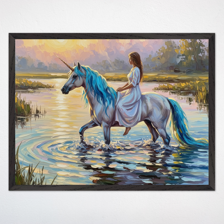Magical Lake Dream - Unicorn Wall Art for Nursery, Playroom or Kids Bedrooms