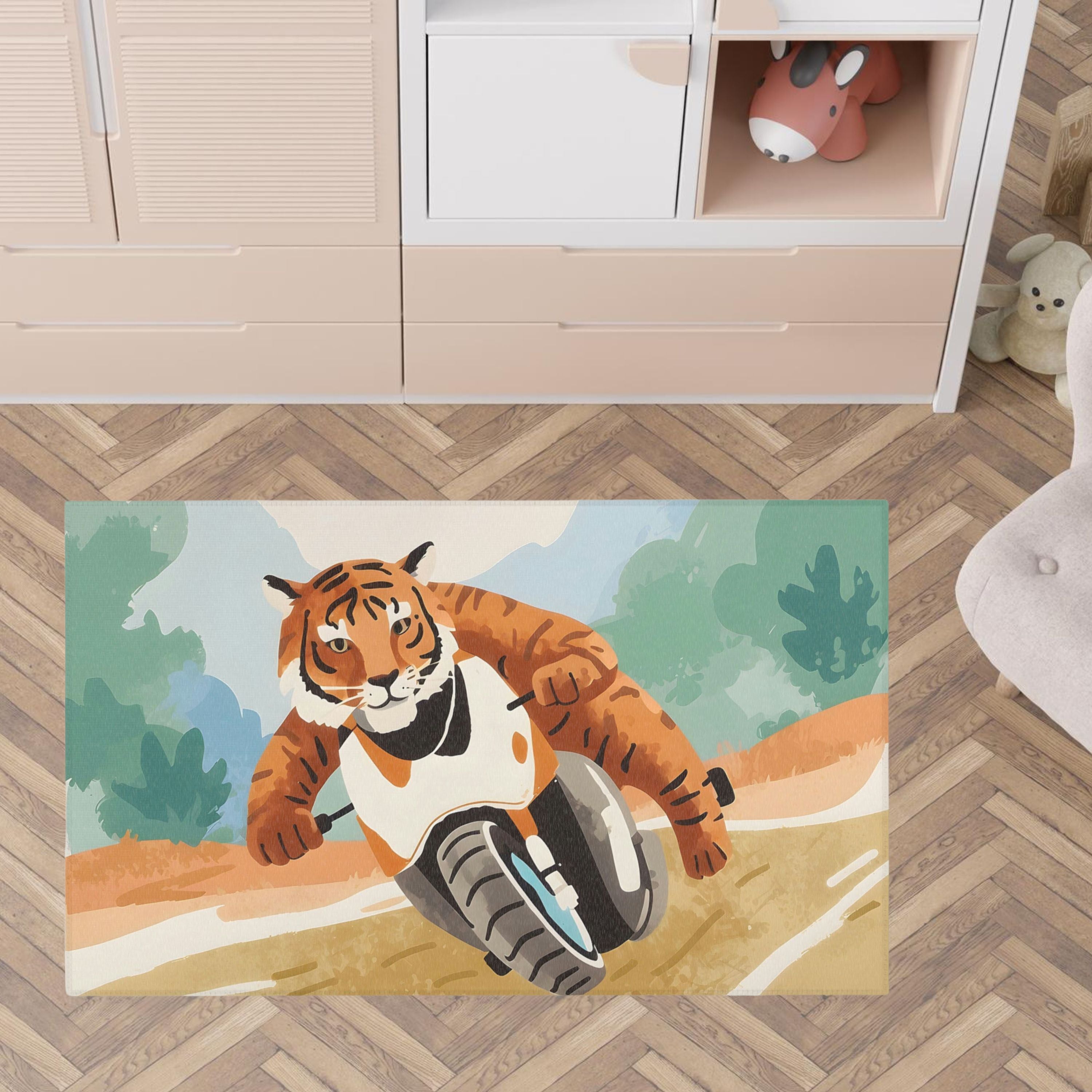 Tiger Rug for Kids and Nursery Rooms - Motorcat Madness