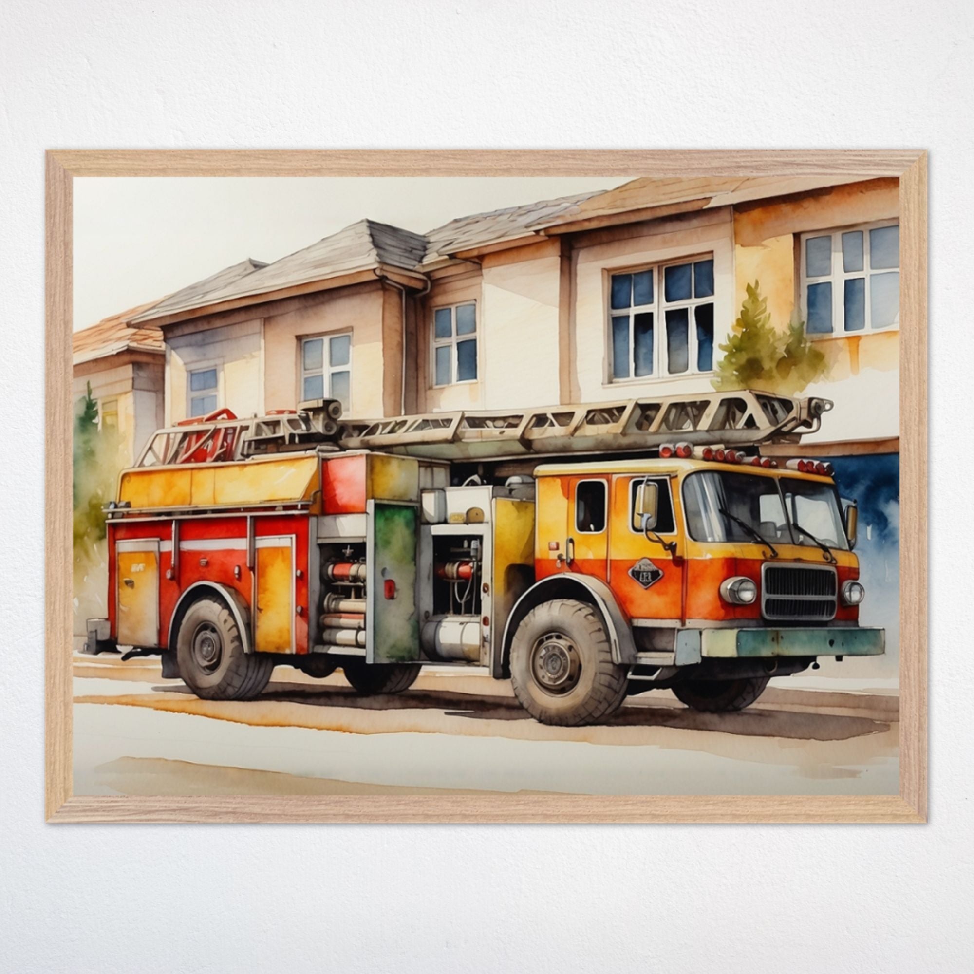 Fire Truck Wall Decor for Kids and Nursery Rooms - Flame Fighter