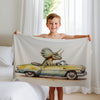 Car personalized blanket for newborn and kids - Dino Drive Time