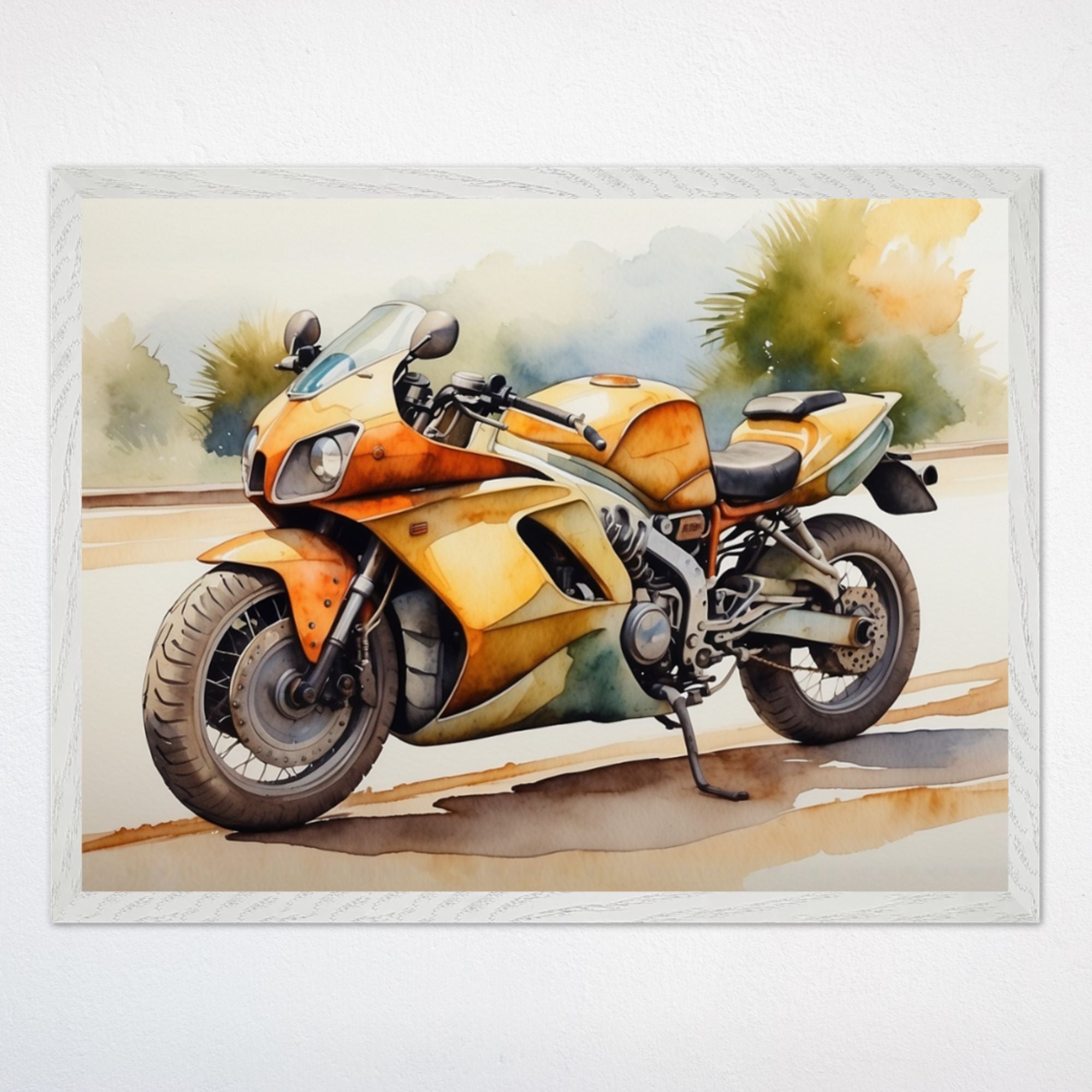 Motorcycle Wall Decor for Kids and Nursery Rooms - Mellow Yellow Moto