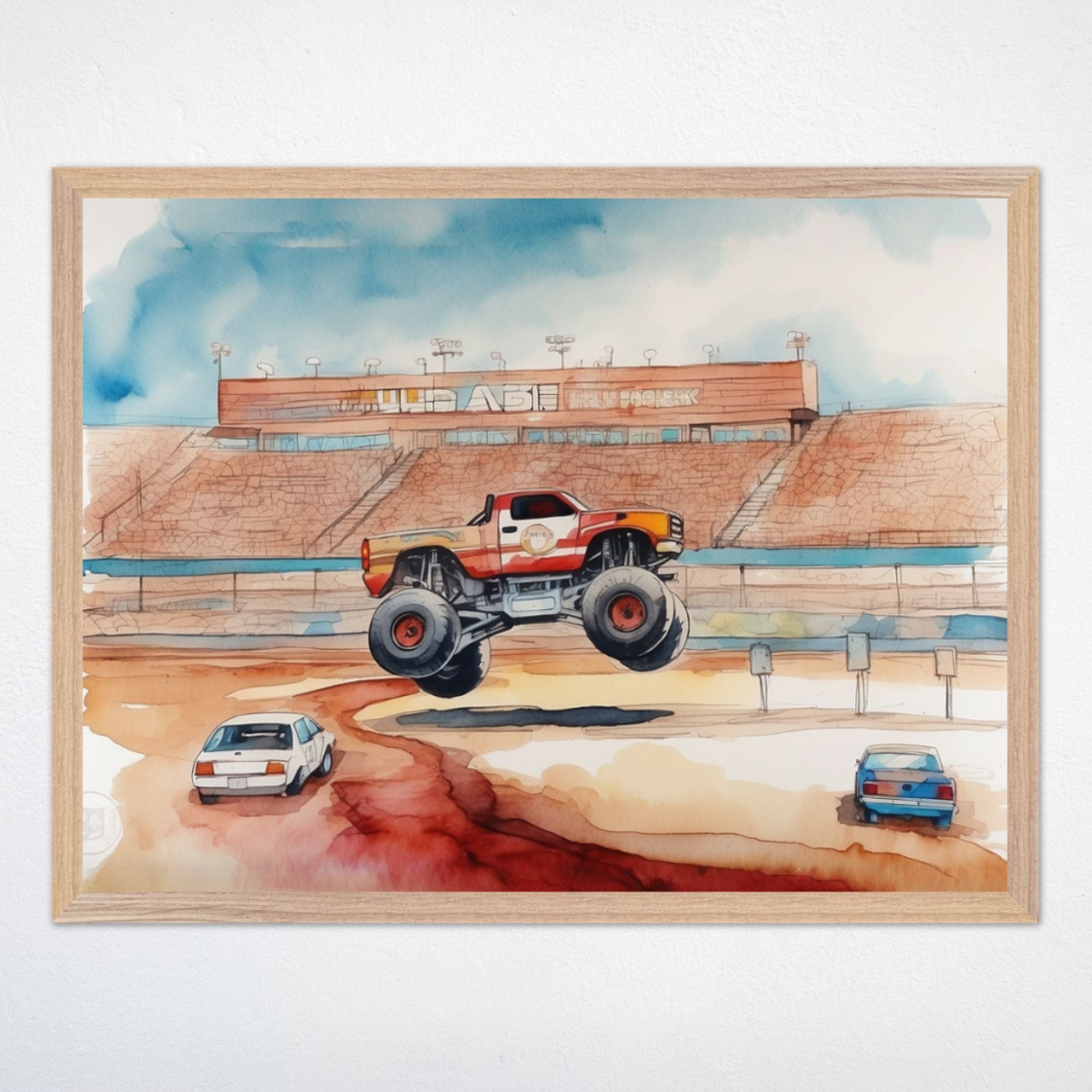 Monster Truck Wall Decor for Kids and Baby Rooms - Monster Truck Mayhem